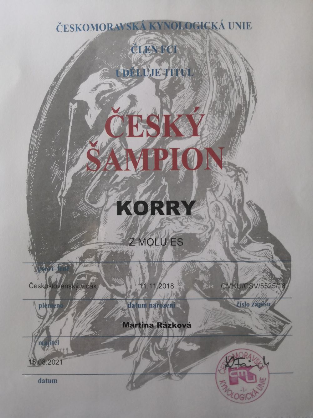 Český šampion - Korry