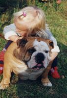 Apriel Zlatá Angie - Emička - náš první bulldog s malou Bárou