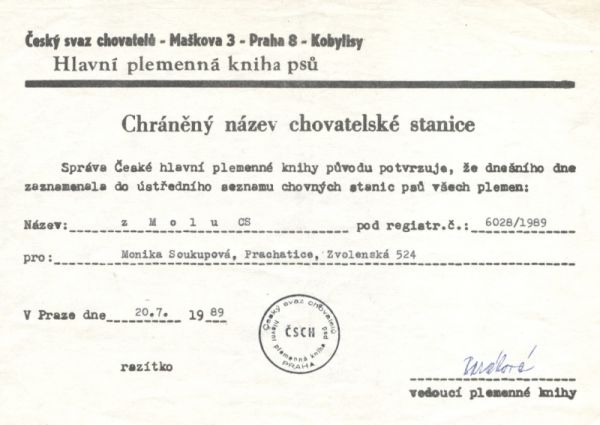 stará registrace 
